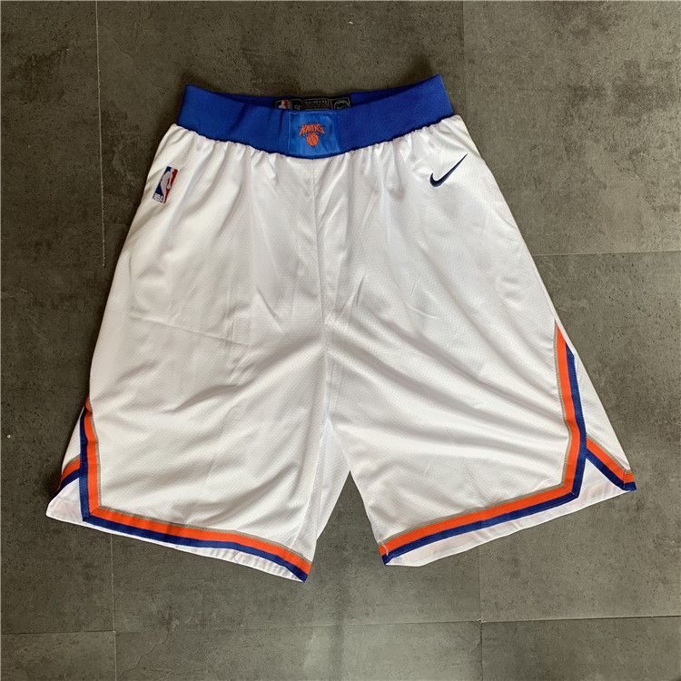 Cheap Men NBA New York Knicks White Nike Shorts 0416